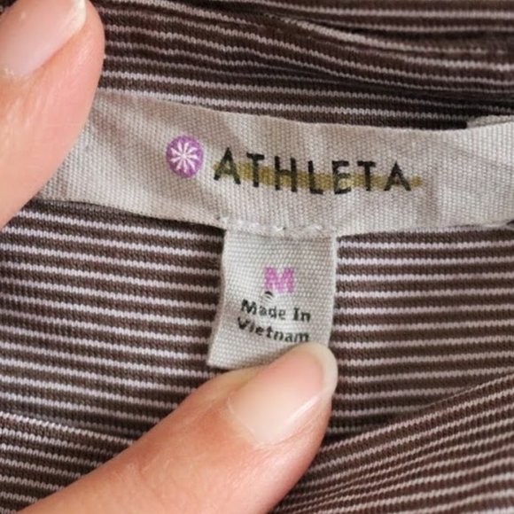 KEEPING Athleta Micro Stripe Westwood Dress Style# 243062 - Picture 13 of 16